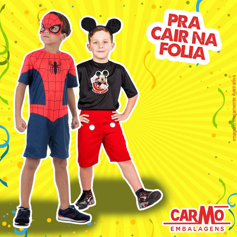Fantasia Infantil - Homem Aranha e Mickey - Carnaval 2020