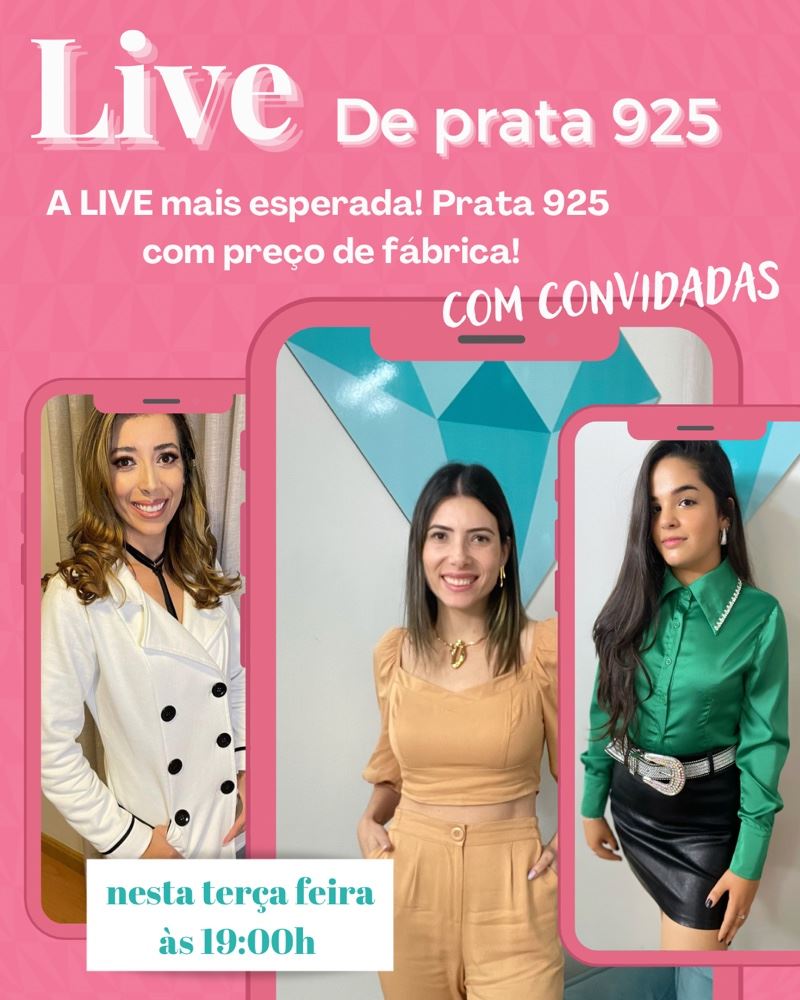 Live especial de prata 925 a preço de fábrica! Não percam! 