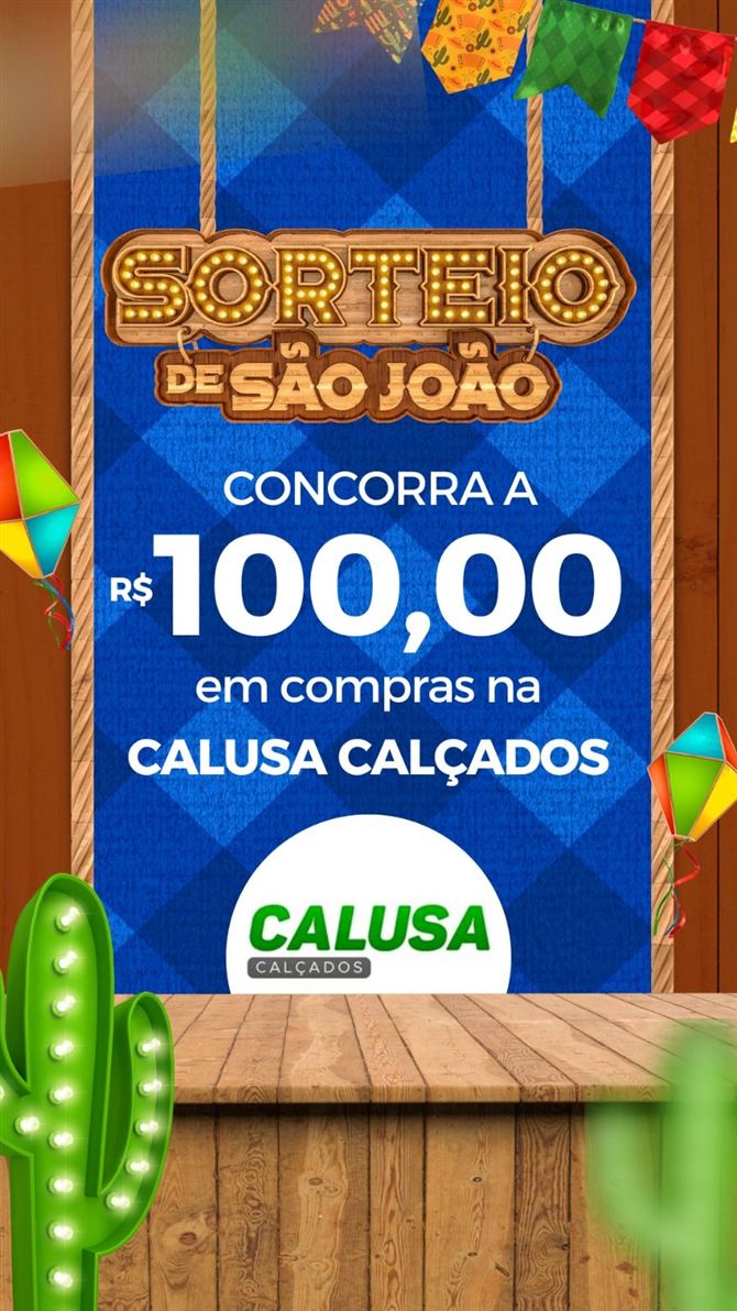 Sorteio de São João
Sorteio dia 19/06/2023 às 15:00

Como participar:
Para participar basta baixar o Cliquei Achei na Play Store, Appstore ou em https://cliqueiachei.com.br/aplicativos, curtir a imagem da promoção no Storie do aplicativo e aguardar a data do sorteio. Boa sorte!

Concorra a:
1 Vale Compras de R$100,00

Regulamento do Cliquei Achei
O ganhador será desclassificado e perderá o direito ao prêmio caso o WhatsApp informado no aplicativo Cliquei Achei esteja errado, pois usamos o WhatsApp como forma de validar a identidade do ganhador no momento do sorteio.
Somente moradores de Carmo do Rio Claro (MG) podem participar.
O ganhador deve retirar o prêmio no local.
Não enviaremos o prêmio para outra cidade que não seja Carmo do Rio Claro (MG).