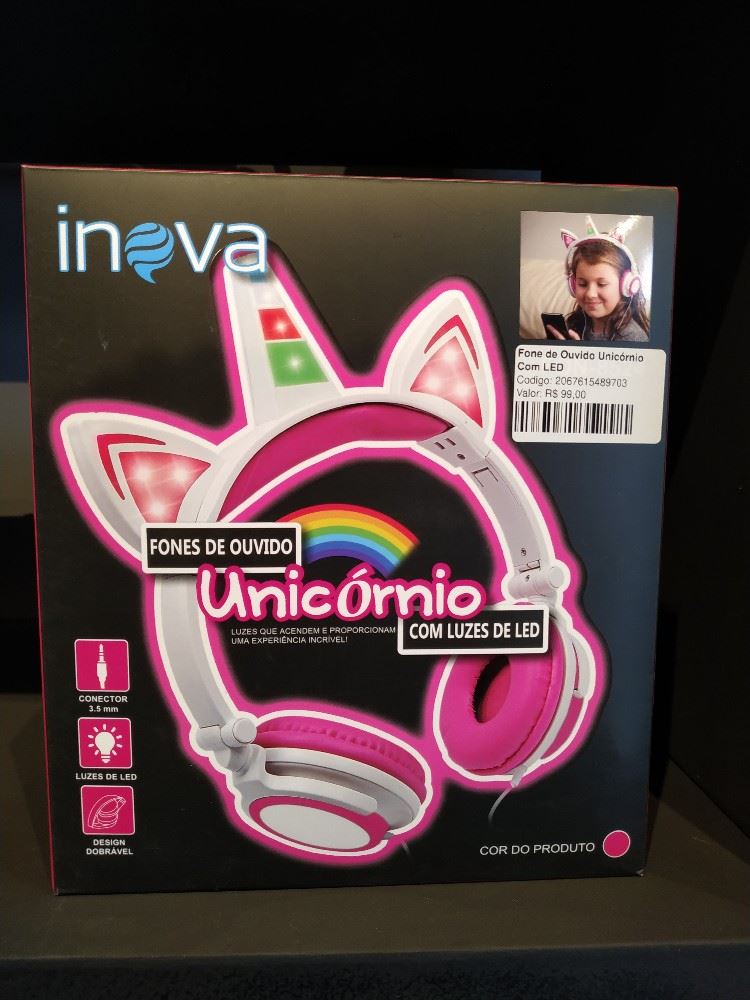 Fone de unicórnio 🦄 com luzes led! As crianças adorammmm!!!
