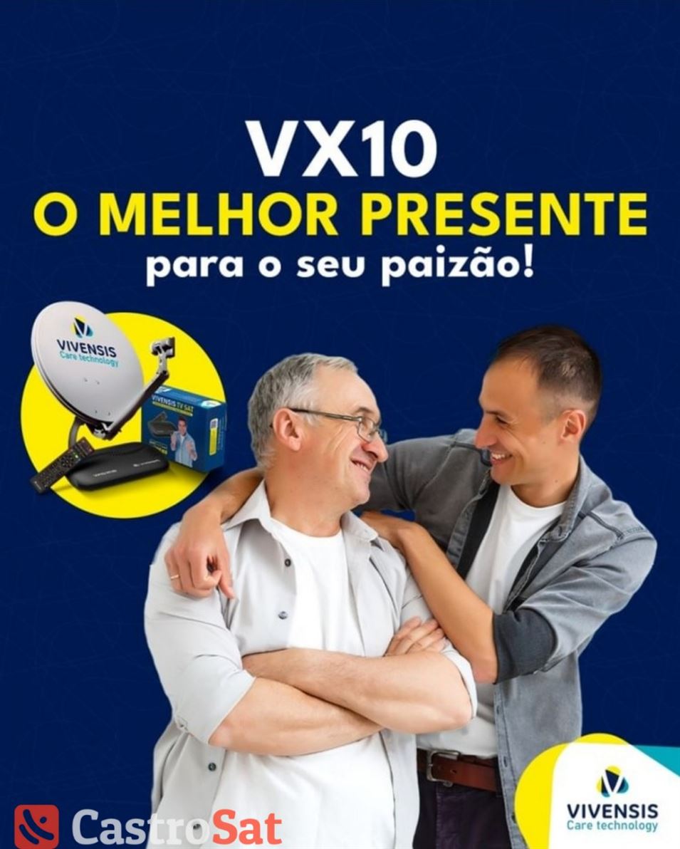 Quer deixar seu Pai feliz? Troque o aparelho antigo dele pela Nova Parabólica. 
Melhor qualidade de som e imagem.
2 anos de garantia e nem precisa de Internet.
35 99833-5494 