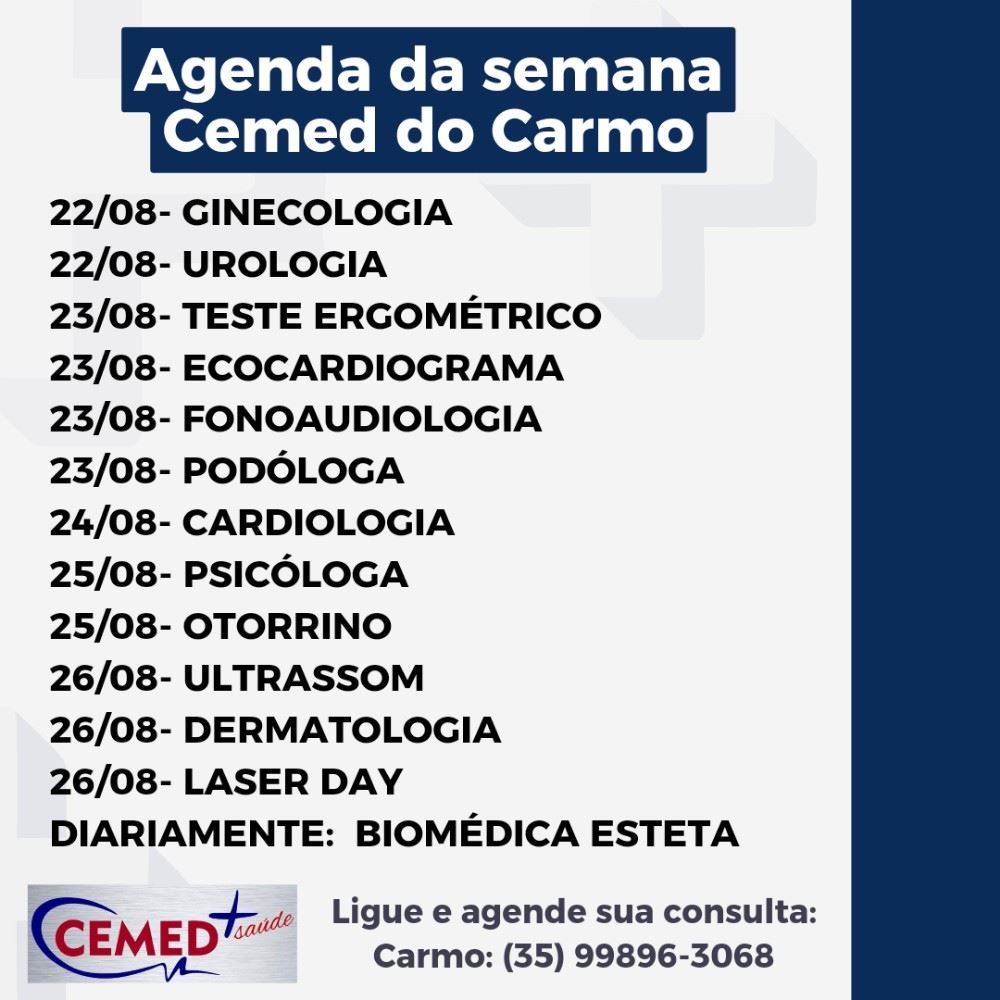 Agenda da semana....