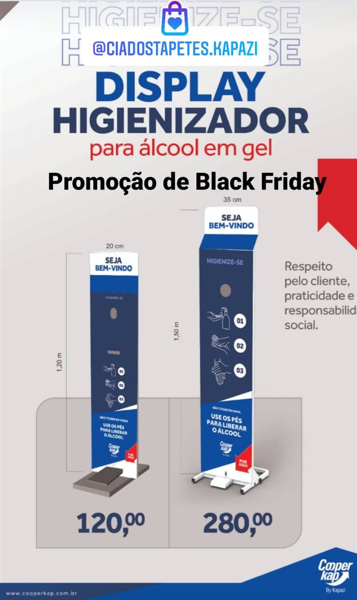 Totem Display de Álcool e Gel
Dois tamanhos disponíveis a pronta entrega
Para Frasco de 500ml
Para Galão de 5 litros