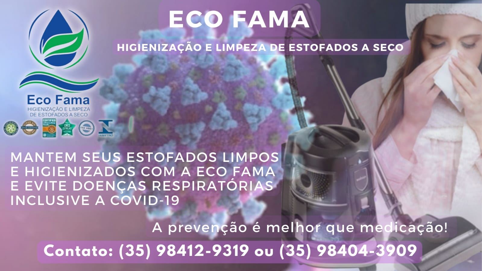 Agora a ECO ENSABOARE ALFENAS E REGIÃO  É  ECO FAMA HIGIENIZAÇÃO E LIMPEZA DE ESTOFADOS  A SECO.

MUDAMOS APENAS O NOME.

 QUALIDADE, TECNOLOGIA E PROFISSIONALISMO SÃO  OS MESMOS. 

ECO FAMA HIGIENIZAÇÃO E LIMPEZA DE ESTOFADOS  A SECO O MELHOR SISTEMA DE LIMPEZA E HIGIENIZAÇÃO DA REGIÃO. 

CONTATO: (35) 98412-9319 OU (35) 98404-3909.

Eco Ensaboare agora é ECO FAMA