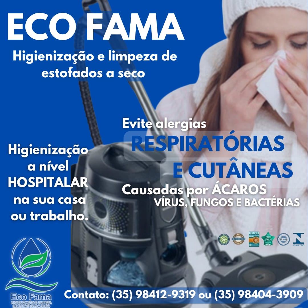 Agora a ECO ENSABOARE ALFENAS E REGIÃO  É  ECO FAMA HIGIENIZAÇÃO E LIMPEZA DE ESTOFADOS  A SECO.

MUDAMOS APENAS O NOME.

 QUALIDADE, TECNOLOGIA E PROFISSIONALISMO SÃO  OS MESMOS. 

ECO FAMA HIGIENIZAÇÃO E LIMPEZA DE ESTOFADOS  A SECO O MELHOR SISTEMA DE LIMPEZA E HIGIENIZAÇÃO DA REGIÃO. 

CONTATO: (35) 98412-9319 OU (35) 98404-3909.

Eco Ensaboare agora é ECO FAMA