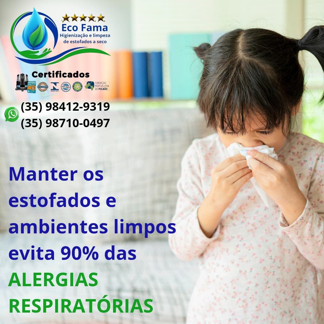 A higienização dos estofados é fundamental para a saúde, pois evita 90% das crises alérgicas, protegendo o alérgico de adoecer. Principalmente nesta época do ano, em que a casa tende a ficar mais tempo fechada, é essencial manter os ambientes limpos.

Neste inverno, desfrute do frio com uma vida mais saudável e uma respiração mais fácil. Chame a ECO FAMA! Temos os melhores equipamentos e produtos do mercado para proteger você e sua família das alergias respiratórias e cutâneas causadas por ácaros, vírus, fungos, bactérias, percevejos e outros alérgenos.
