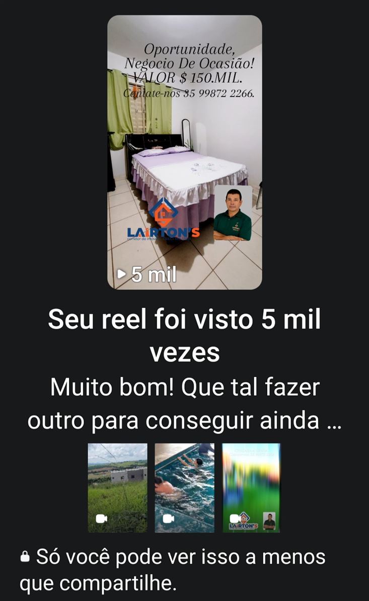 🌟 Laírton's Corretor de Imóveis - Excelência em Negócios Imobiliários! 🌟

📜 CRECI MG F53931
Especialista em:
✔️ Compra, venda e financiamento de imóveis.
✔️ Imóveis urbanos, comerciais e rurais.

🔑 Você quer vender ou adquirir o imóvel dos seus sonhos?
Nós temos a solução perfeita para você!

🏠 Por que escolher o Lairton's Corretor de Imóveis?
✅ Atendimento personalizado e transparente.
✅ Experiência no mercado imobiliário.

O corretor de imóveis sempre vê mais porque vê com CORAÇÃO. 
✅ Comprometido em realizar os seus sonhos com total segurança.

📞 Entre em contato agora mesmo!Contate-nos 35 99872 2266 
Transforme o seu sonho em realidade com quem entende do assunto.

Lairton's Corretor de Imóveis
Seu futuro começa aqui!