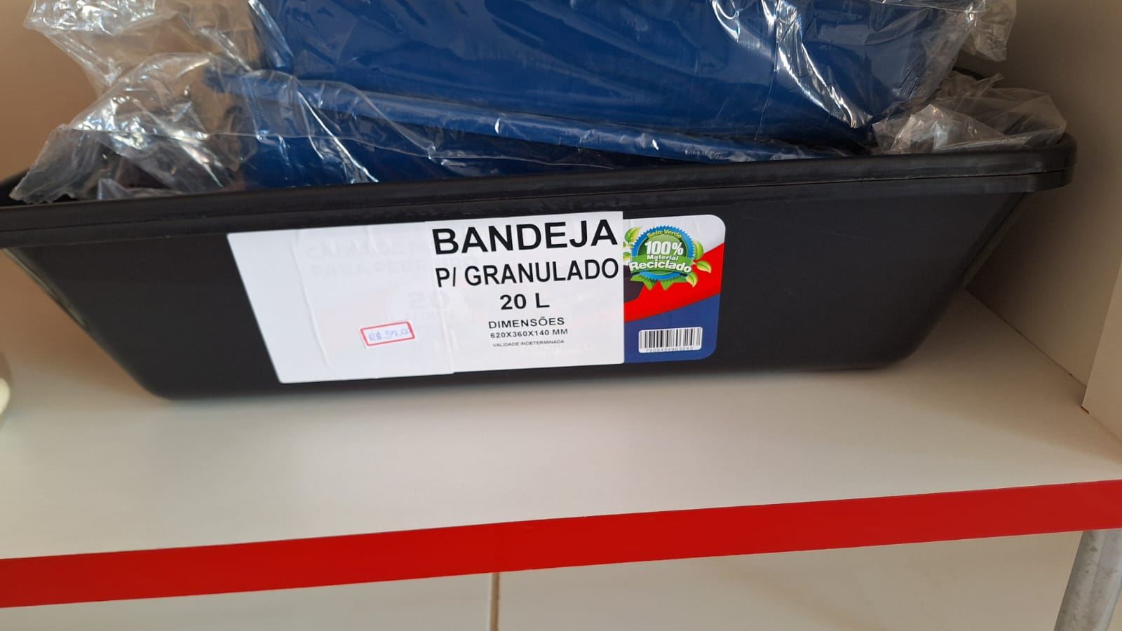 Bandeija pra areia de gatos, 20L, maiore que as convencionais para um conforto do gatinho