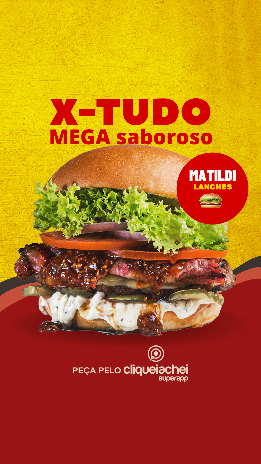 Bateu a fome? Peça agora o seu X-Tudo!!!