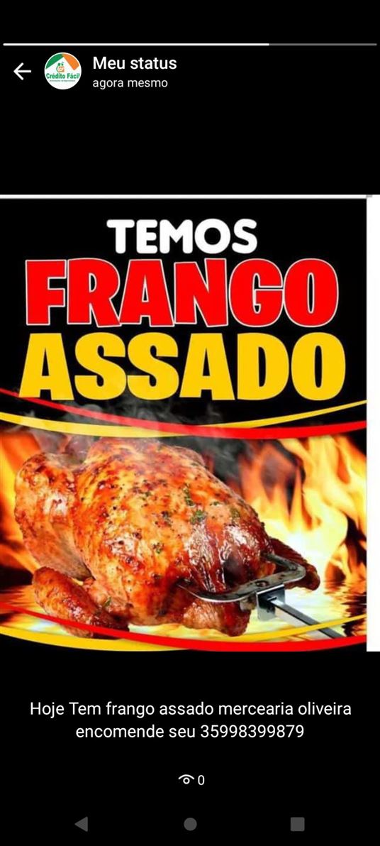 Hoje tem Frango Assado neste Sábado peça seu telefone 35998399879. ...