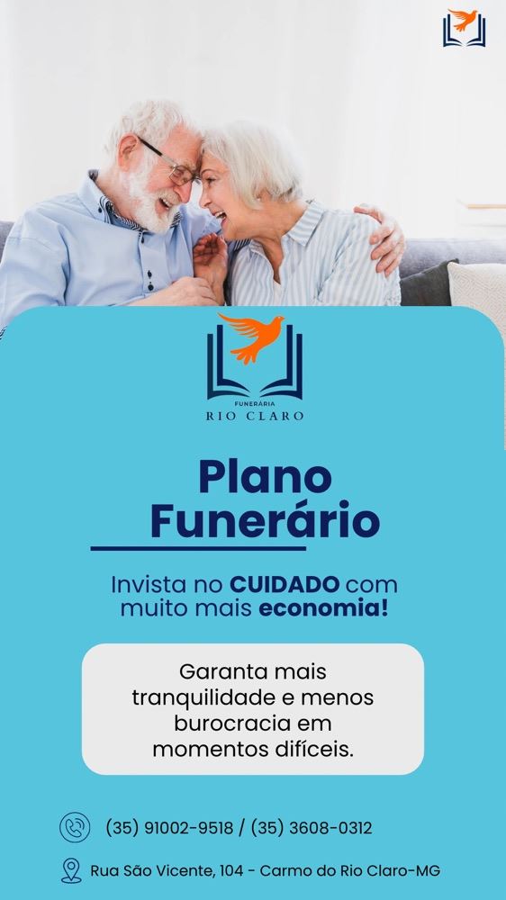 Plano Funerário, é aqui na Rio Claro 😃