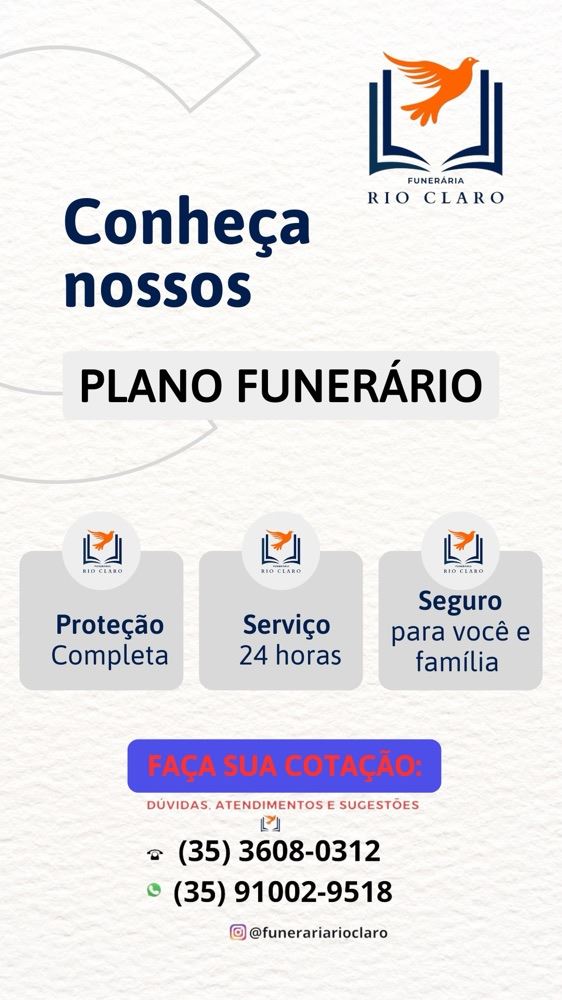 Serviço Funerário 24h.
Plano Funeral completo, para você e sua família. Fale conosco 😀