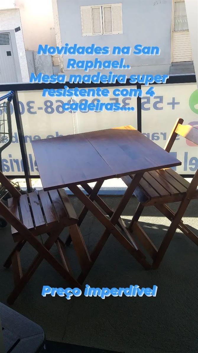 Jogo de mesa madeira desmontável 